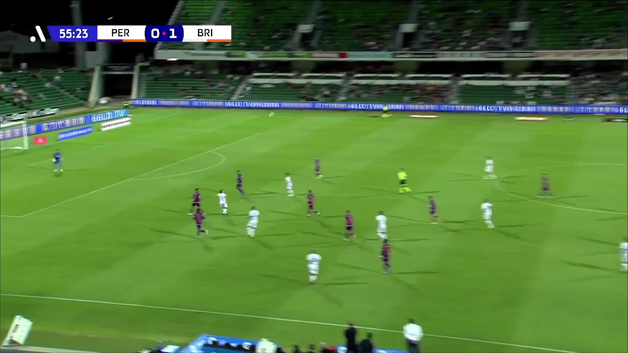 AUS D1 Perth Glory Vs Brisbane Roar  Goal in 56 min, Score 1:1