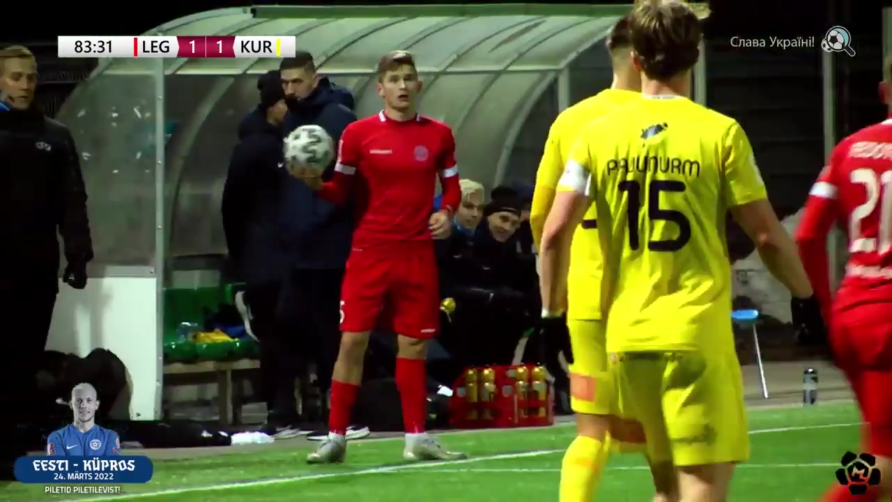 EST D1 Tallinna JK Legion Vs FC Kuressaare  Goal in 84 min, Score 1:2