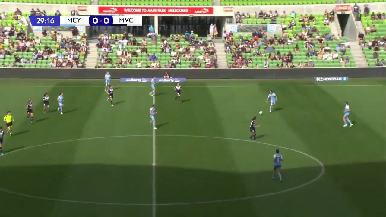 AUS WAL Melbourne City (w) Vs Melbourne Victory (w) Ayres Goal in 29 min, Score 0:1