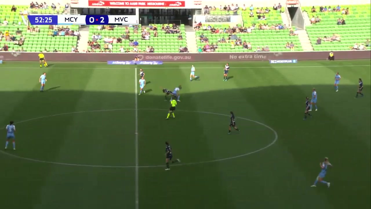 AUS WAL Melbourne City (w) Vs Melbourne Victory (w) Privitelli Goal in 53 min, Score 0:3