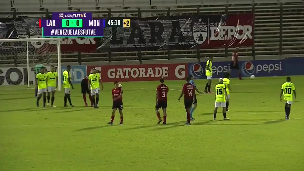 391 Deportivo Lara Vs Monagas SC 45+ skor gol , skor 1:0