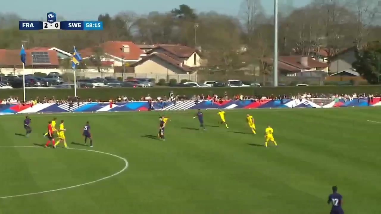 UEFA U19 France U19 Vs Sweden U19 Elye Wahi Goal in 59 min, Score 3:0