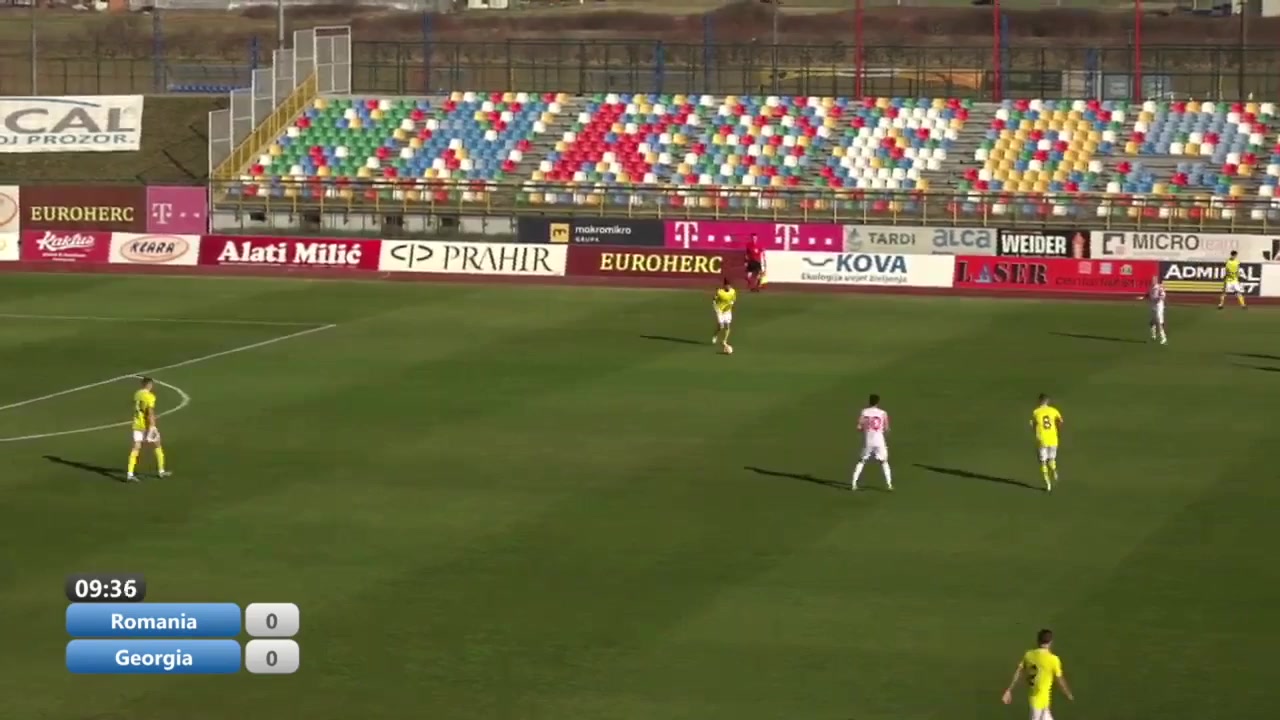 UEFA U19 Romania U19 Vs Georgia U19 Chirițoiu Goal in 10 min, Score 1:0