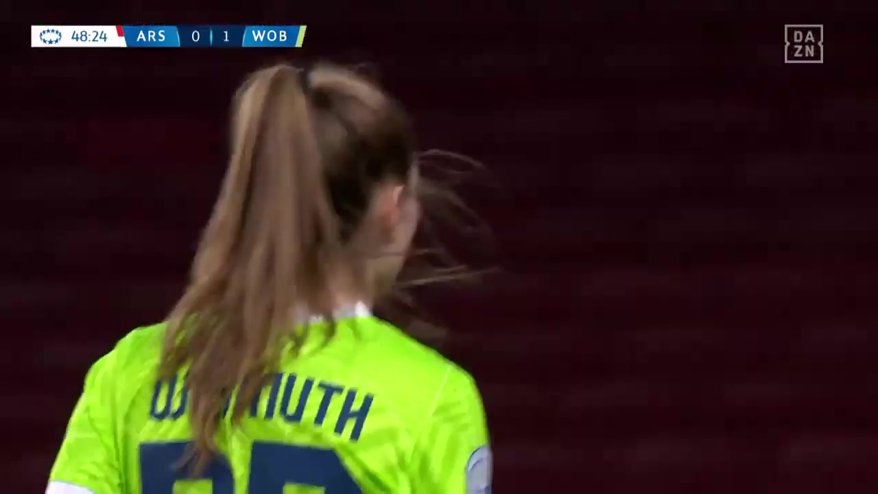 UEFA WUC Arsenal (w) Vs VfL Wolfsburg (w)  Goal in 50 min, Score 1:1