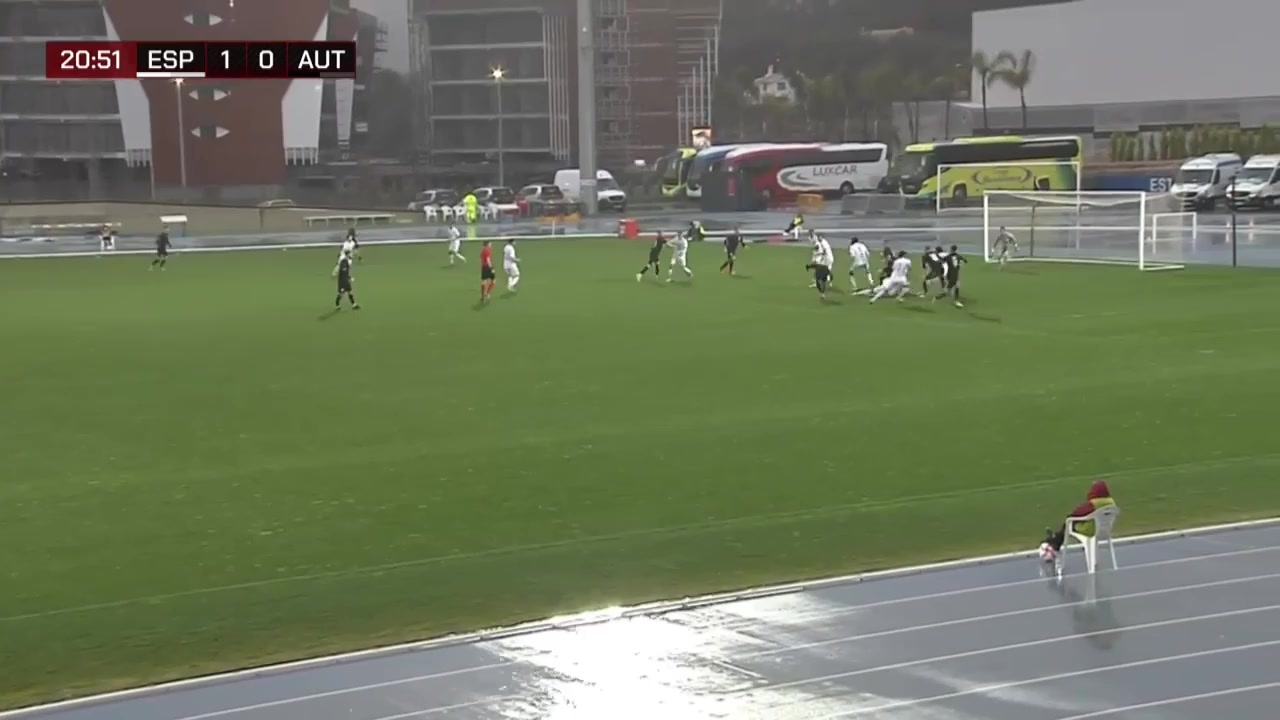 UEFA U19 Spain U19 Vs Austria U19 Ilias Akhomach Goal in 21 min, Score 2:0