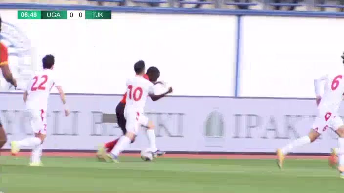 INT FRL Uganda Vs Tajikistan 7 ทำประตู Emmanuel Okwi ประตู, ทำคะแนน 1:0