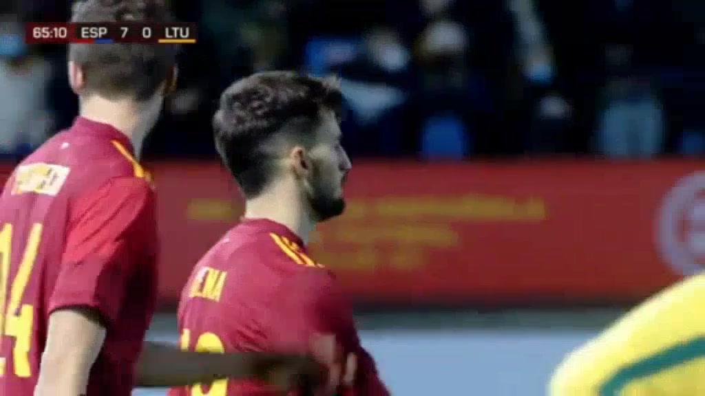 UEFA  U21Q Spain U21 Vs Lithuania U21 Alejandro Baena Rodriguez Goal in 65 min, Score 7:0