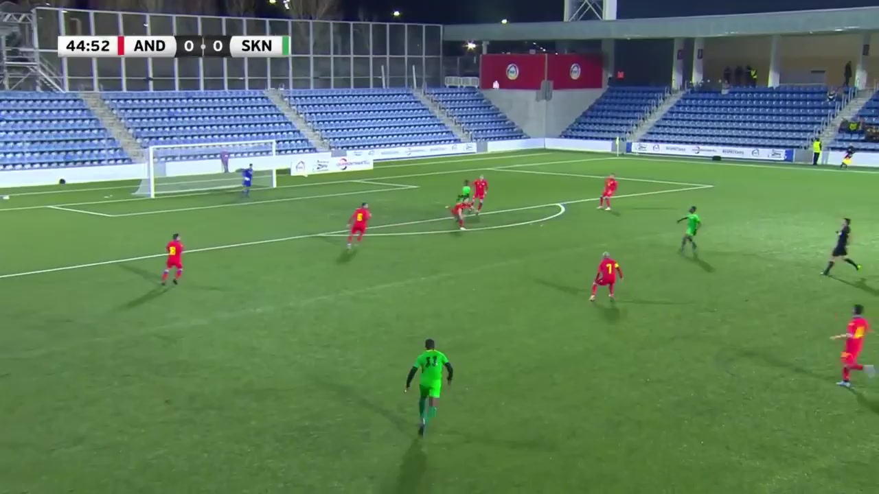 INT FRL Andorra Vs St. Kitts and Nevis Jordi Alaez Goal in 45 min, Score 1:0