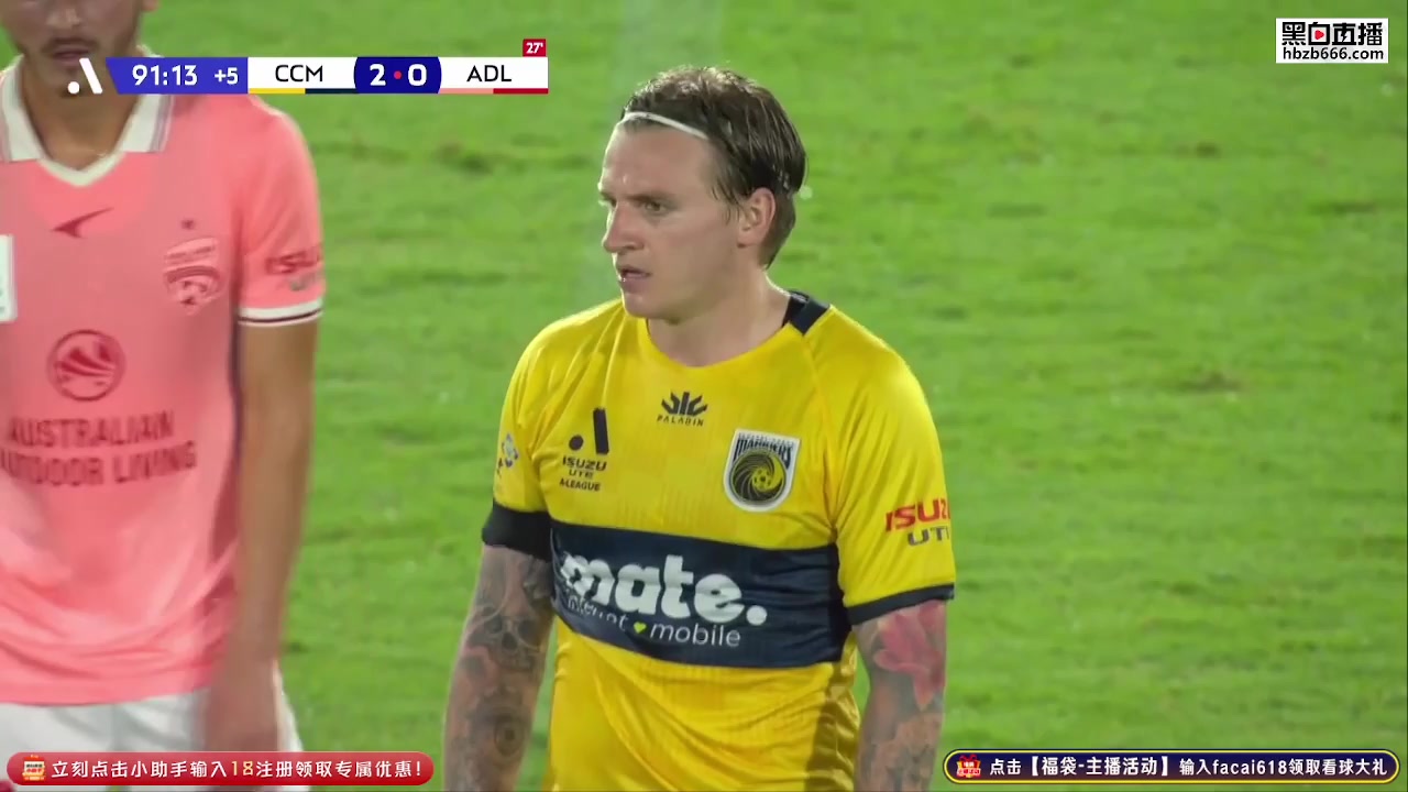 AUS D1 Central Coast Mariners Vs Adelaide United 90 phút Matthew HatchVào, ghi bàn 2:0