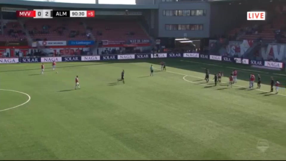 HOL D2 MVV Maastricht Vs Almere City FC Jonas Arweiler Goal in 91 min, Score 0:3