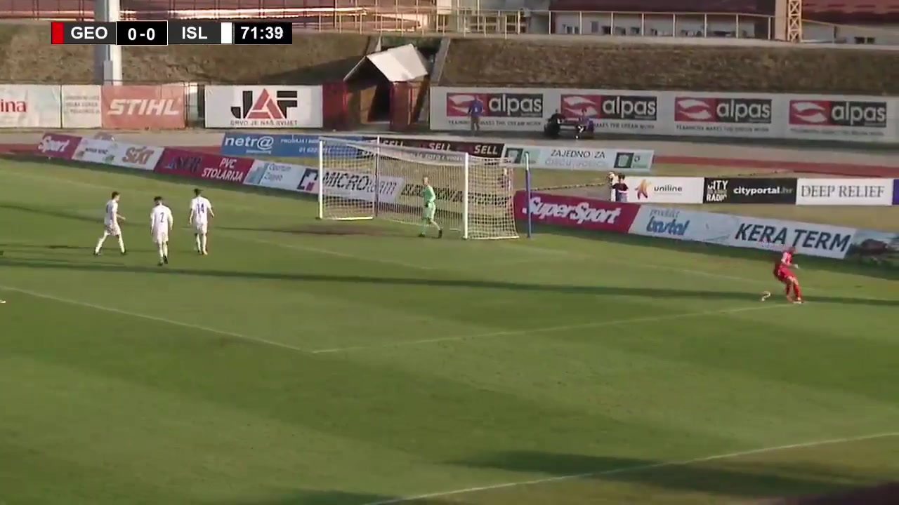 UEFA U19 Georgia U19 Vs Iceland U19  Goal in 73 min, Score 1:0