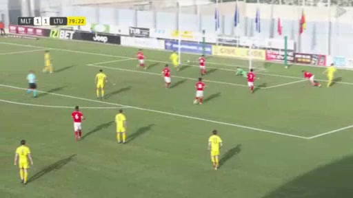 UEFA  U21Q Malta U21 Vs Lithuania U21 Dovydaitis D. Goal in 79 min, Score 1:2