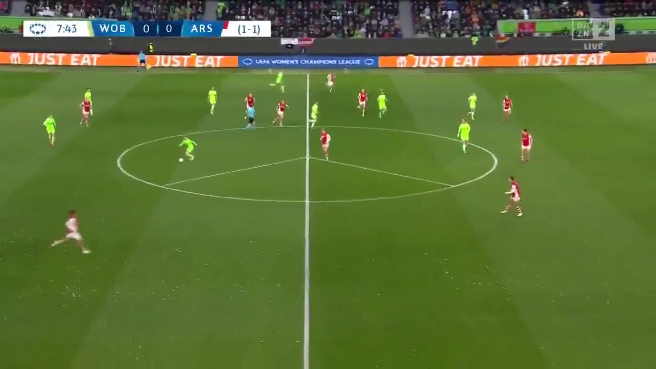 UEFA WUC VfL Wolfsburg (w) Vs Arsenal (w) Roord Goal in 9 min, Score 1:0