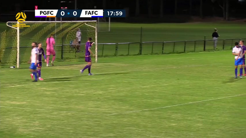 WAUS D1 Perth Glory (Youth) Vs Floreat Athena  Goal in 18 min, Score 0:1
