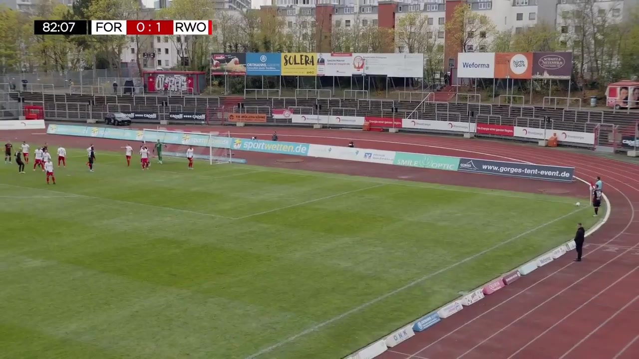 GER Reg Fortuna Koln Vs Rot-Weiss Oberhausen Marquet Goal in 83 min, Score 1:1