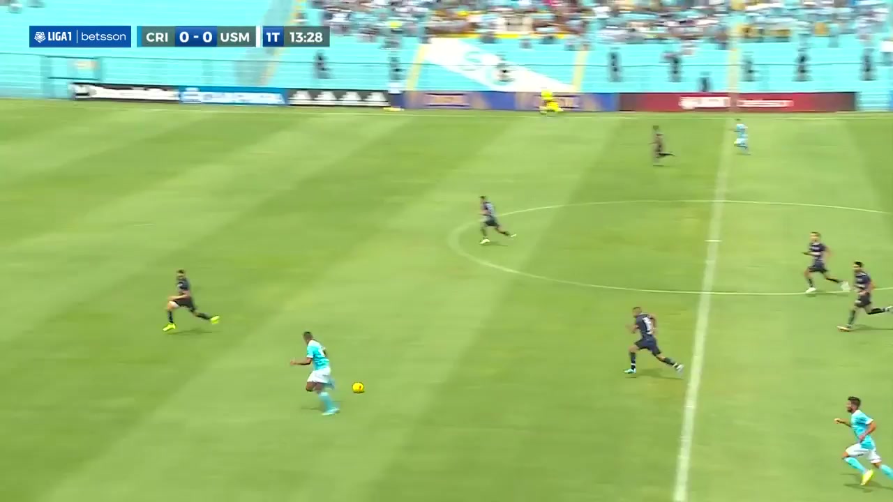 PER D1 Sporting Cristal Vs Dep.San Martin Irven Beybe Avila Acero Goal in 14 min, Score 1:0