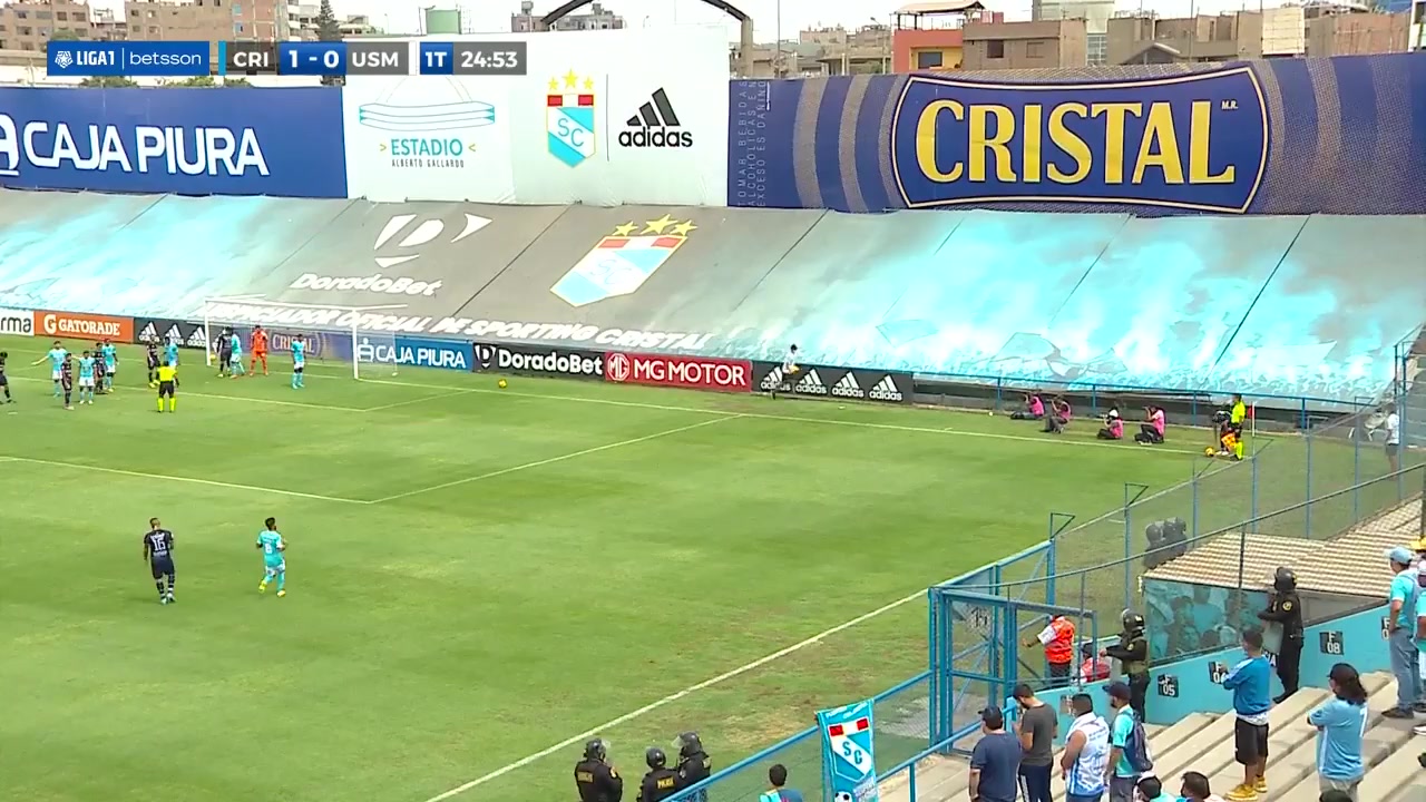 PER D1 Sporting Cristal Vs Dep.San Martin Gonzalo Veron Goal in 25 min, Score 1:1