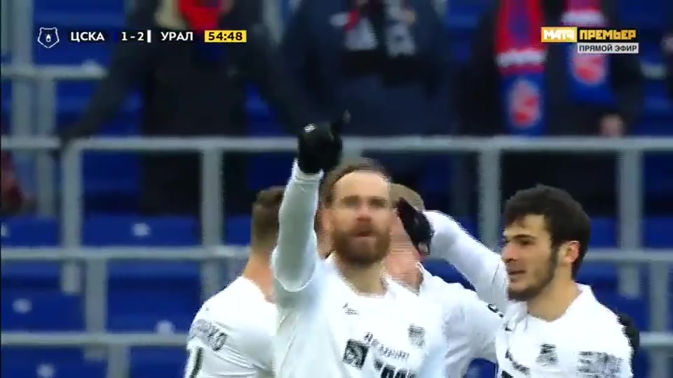 RUS PR CSKA Moscow Vs Ural Sverdlovsk Oblast Eric Cosmin Bicfalvi Goal in 55 min, Score 1:2