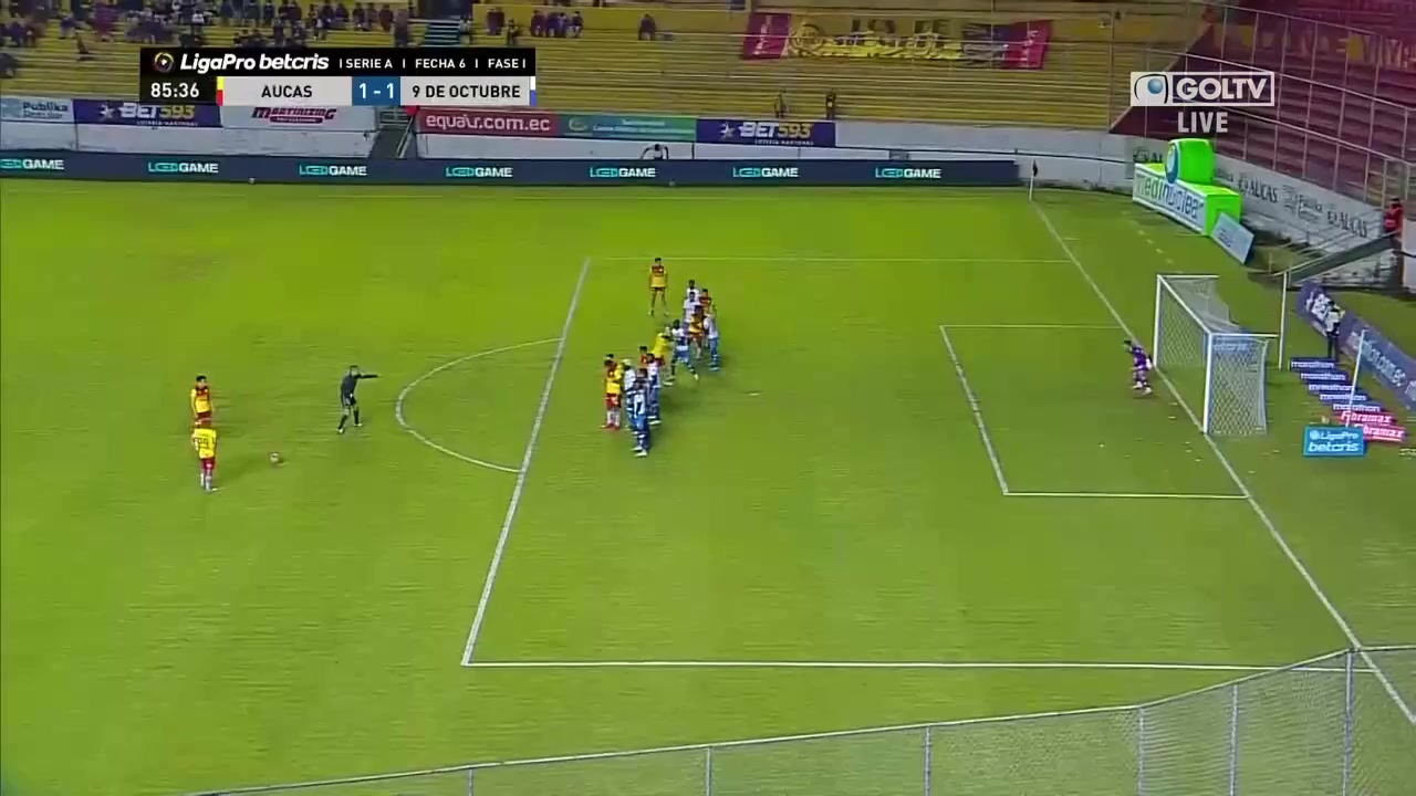 ECU D1 Sociedad Deportiva Aucas Vs 9 de Octubre Francisco Fydriszewski Goal in 85 min, Score 1:1