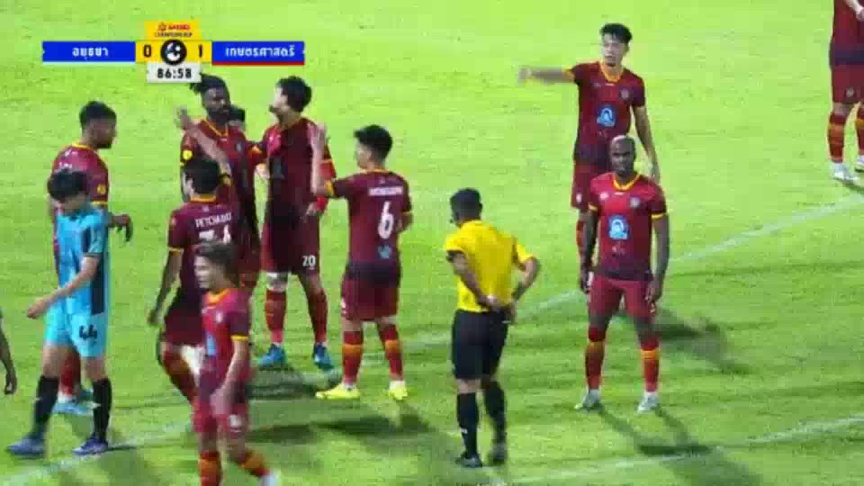 THA L2 Ayutthaya United Vs Kasetsart FC Wisetbamrungcharoen C. Goal in 87 min, Score 1:1