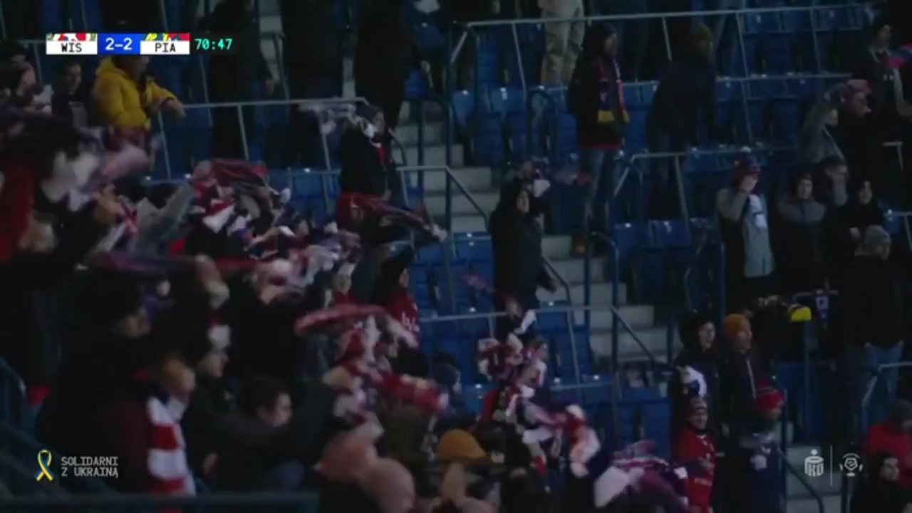 POL PR Wisla Krakow Vs Piast Gliwice Dor Hugy Goal in 70 min, Score 2:2