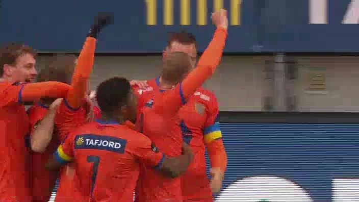 NOR D1 Aalesund FK Vs Kristiansund BK Kristoffer Barmen Goal in 53 min, Score 1:0
