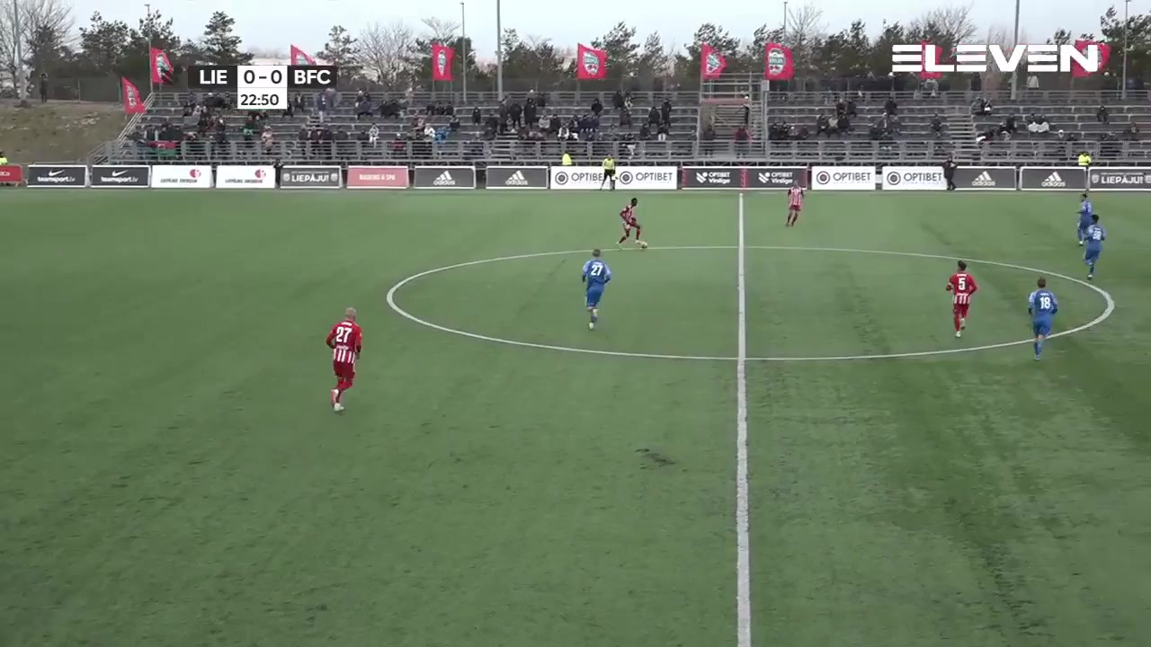 LAT D1 FK Liepaja Vs BFC Daugavpils Karašausks Goal in 23 min, Score 1:0