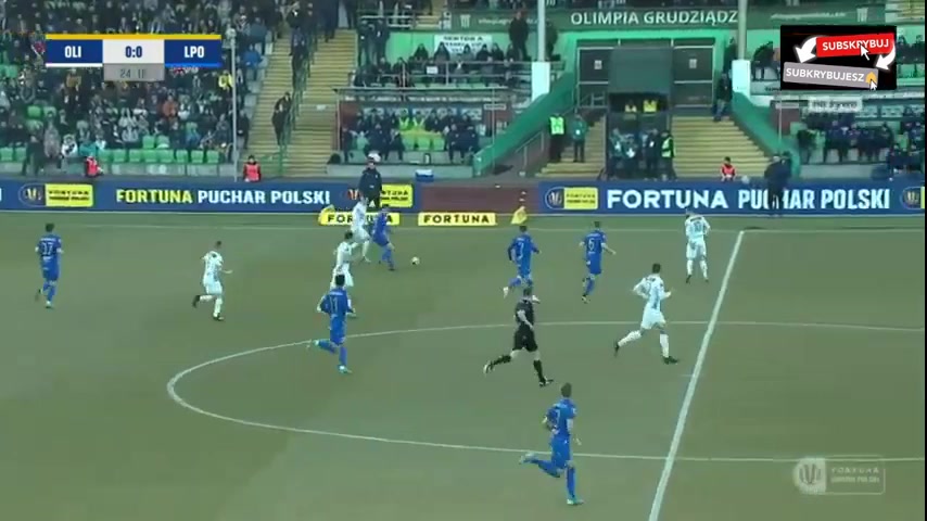 POL Cup Olimpia Grudziadz Vs Lech Poznan Dawid Kownacki Goal in 25 min, Score 0:1
