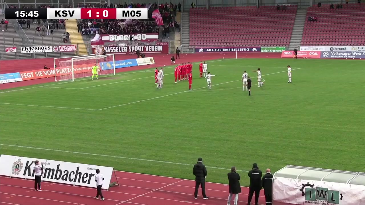 GER Reg Hessen Kassel Vs FSV Mainz 05 (Youth) Könighaus Goal in 15 min, Score 1:1