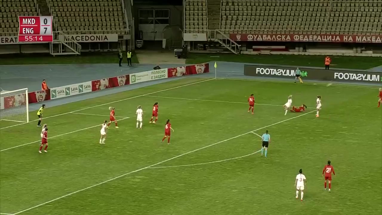 WWCPE North Macedonia (w) Vs England (w) Georgia Stanway Goal in 57 min, Score 0:8