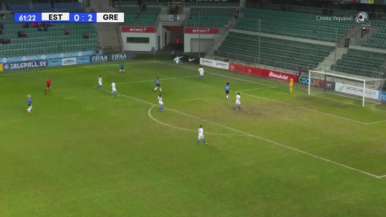 WWCPE Estonia (w) Vs Greece (w) Bannikova K. Goal in 62 min, Score 1:2