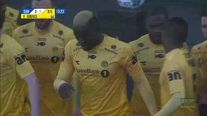 NOR D1 Sandefjord Vs Bodo Glimt 13 phút Victor BonifaceVào, ghi bàn 0:1