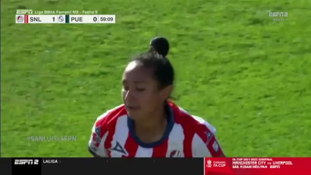 墨西女超 圣路易斯竞技女足 Vs 普埃布拉女足 62分进球,比分1:1