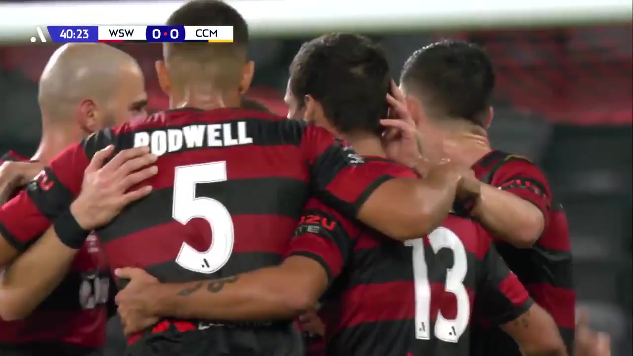 AUS D1 Western Sydney Vs Central Coast Mariners Kye Rowles Goal in 39 min, Score 1:0