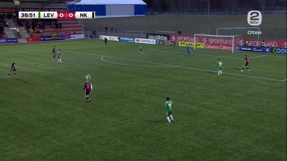 EST D1 Levadia Tallinn Vs Nomme JK Kalju Maximiliano Achille Ugge Goal in 40 min, Score 0:1