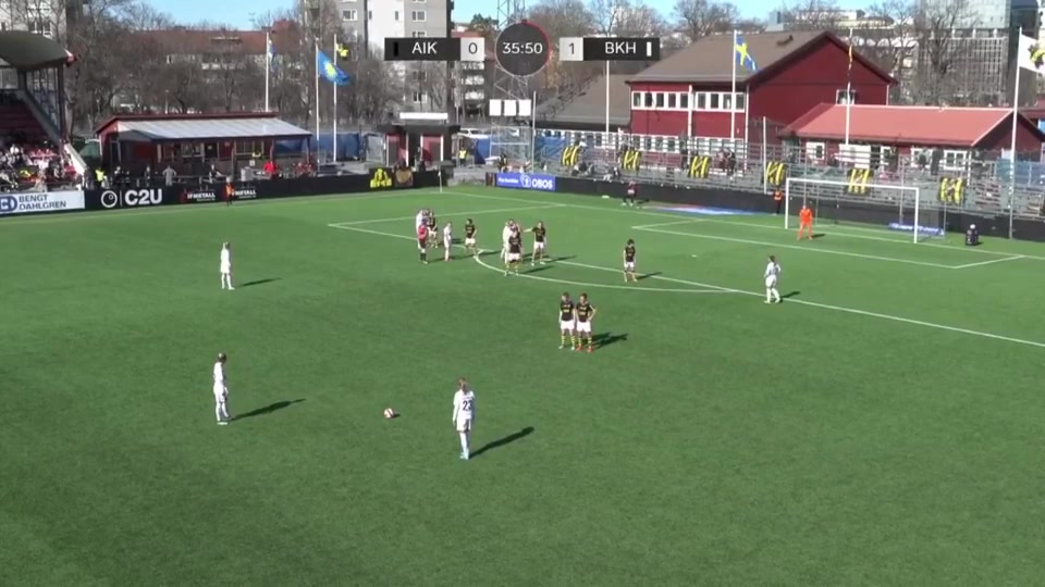 SWE WD1 AIK Solna (w) Vs BK Hacken (W) Curmark Goal in 36 min, Score 0:2