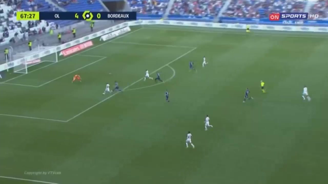 Ligue1 Lyon Vs Bordeaux Karl Toko Ekambi Goal in 67 min, Score 5:0