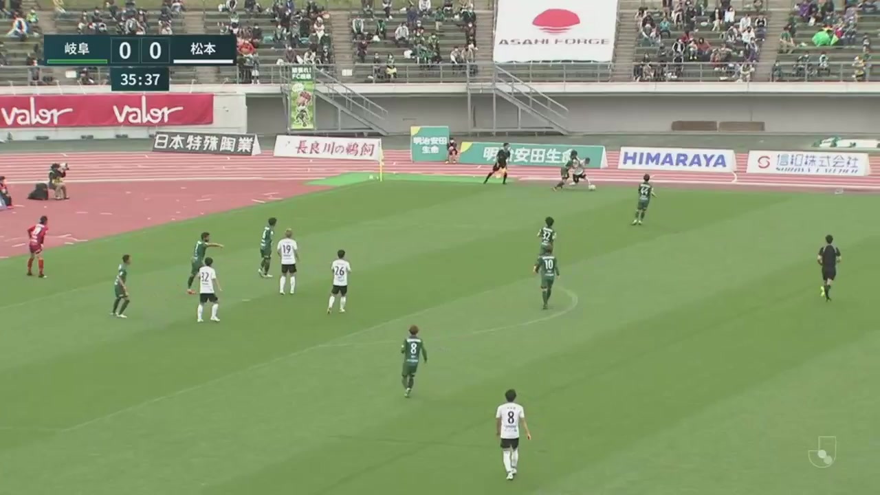 日丙 FC岐阜 Vs 松本山雅 36分进球,比分0:1