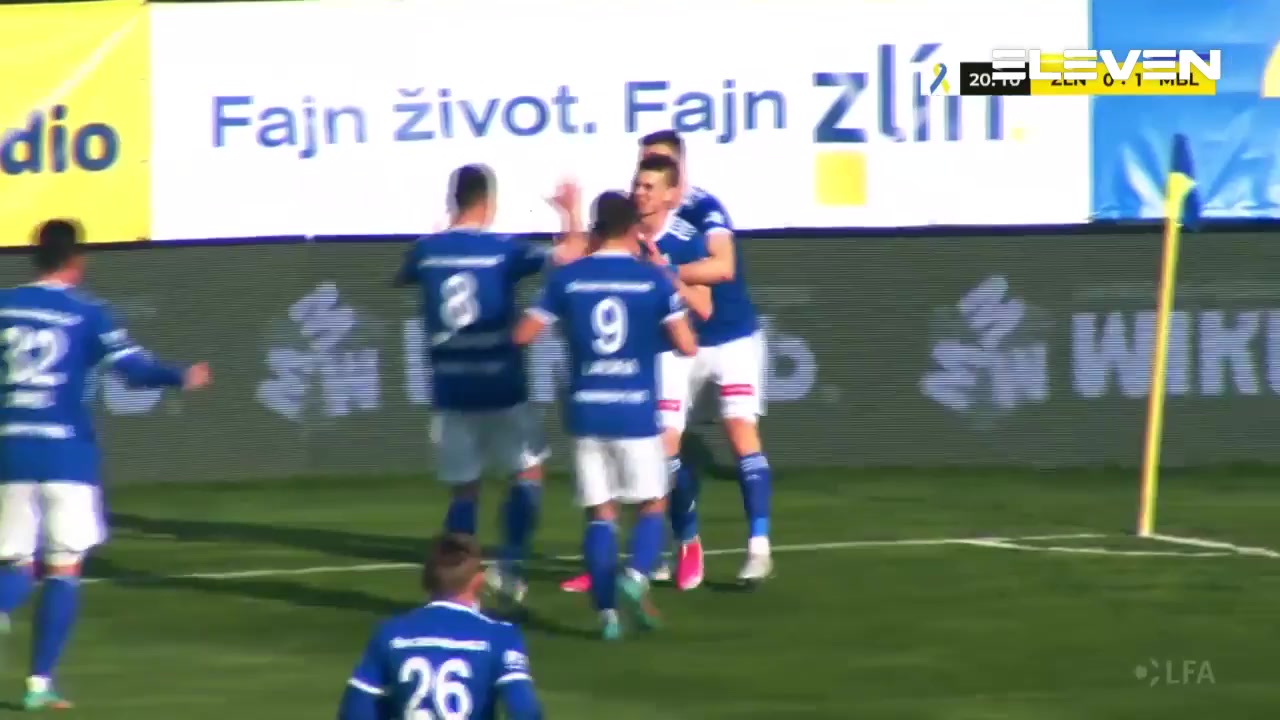 CZE D1 Tescoma Zlin Vs Mlada Boleslav David Doudera Goal in 21 min, Score 0:1