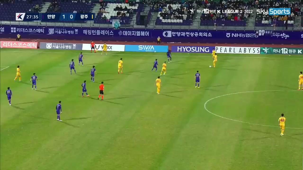 KOR D2 FC Anyang Vs Gwangju Football Club Ji Seong Eom Goal in 27 min, Score 1:1