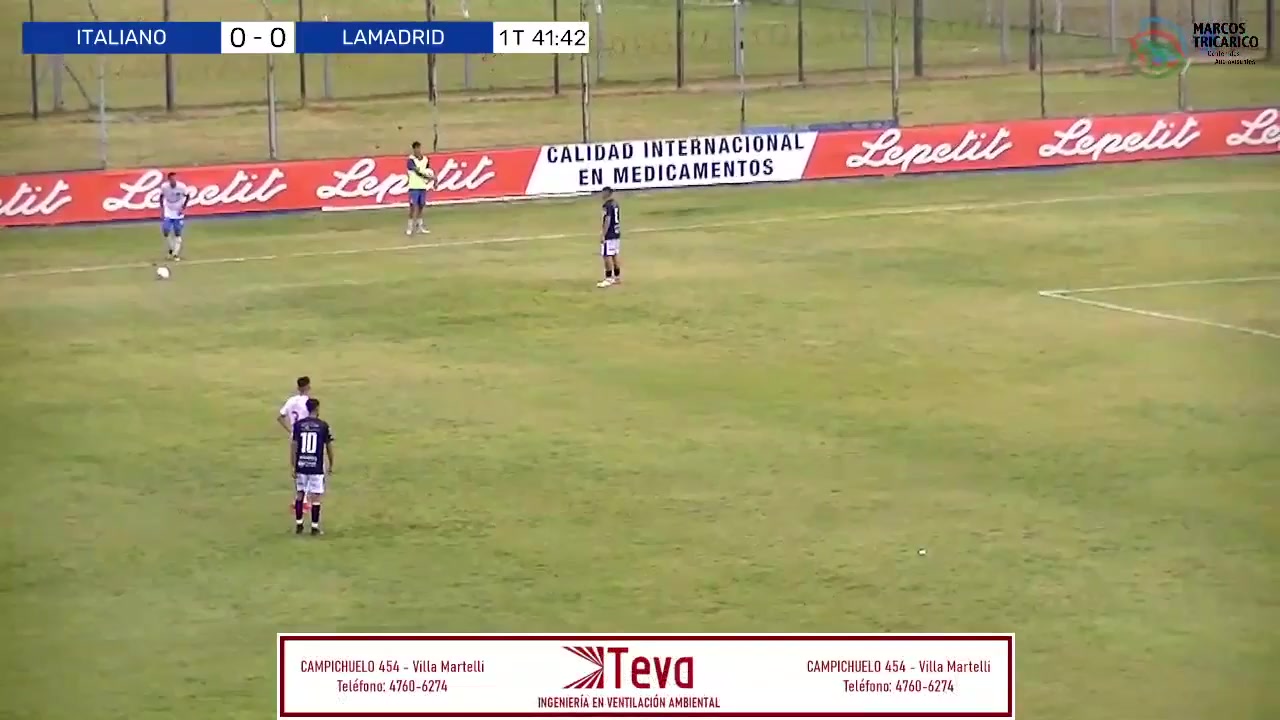 ACT  M Sportivo Italiano Vs General Lamadrid  Goal in 42 min, Score 1:0