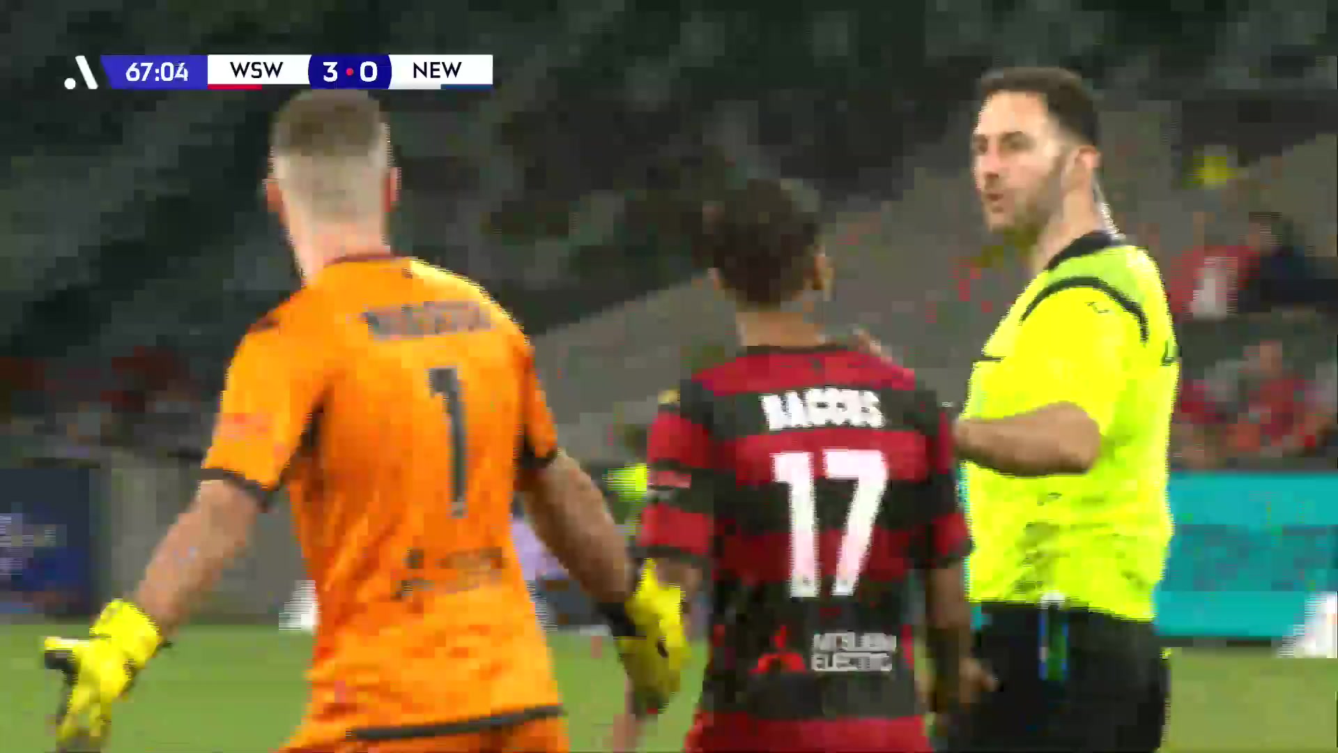 AUS D1 Western Sydney Vs Newcastle Jets 67 phút Jason HoffmanVào, ghi bàn 3:1