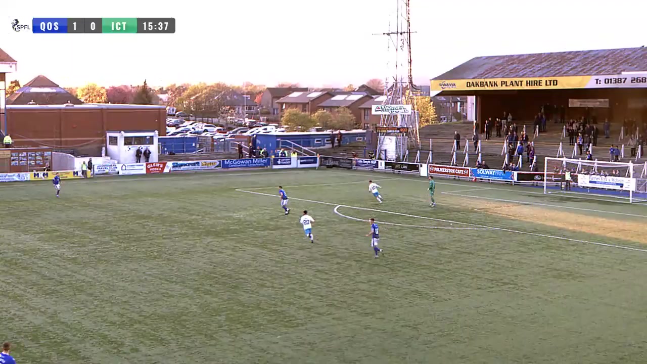 SCO CH Queen of South Vs Inverness Logan Chalmers Goal in 15 min, Score 1:1