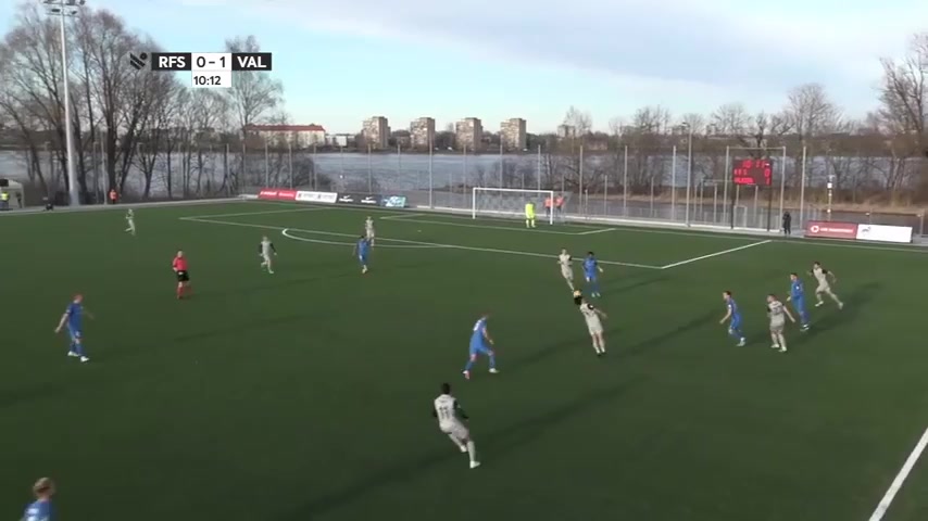 LAT D1 Rigas Futbola skola Vs FK Valmiera Yokota Goal in 11 min, Score 0:2