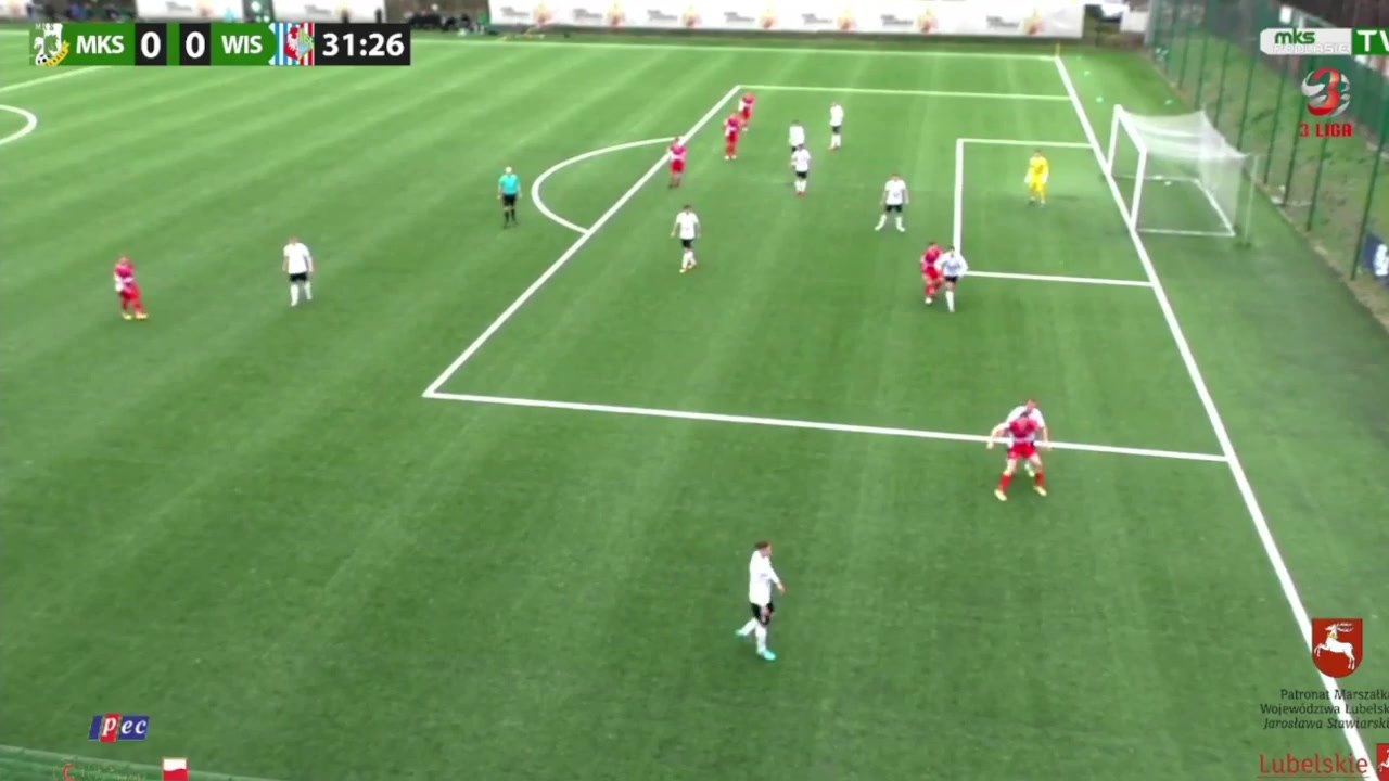 IV liga Podlasie Biala Podlaska Vs Wisla Sandomierz Taranek S. Goal in 32 min, Score 0:1