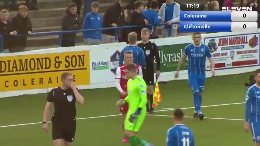 NIR D1 Coleraine Vs Cliftonville Ryan Curran Goal in 18 min, Score 0:1