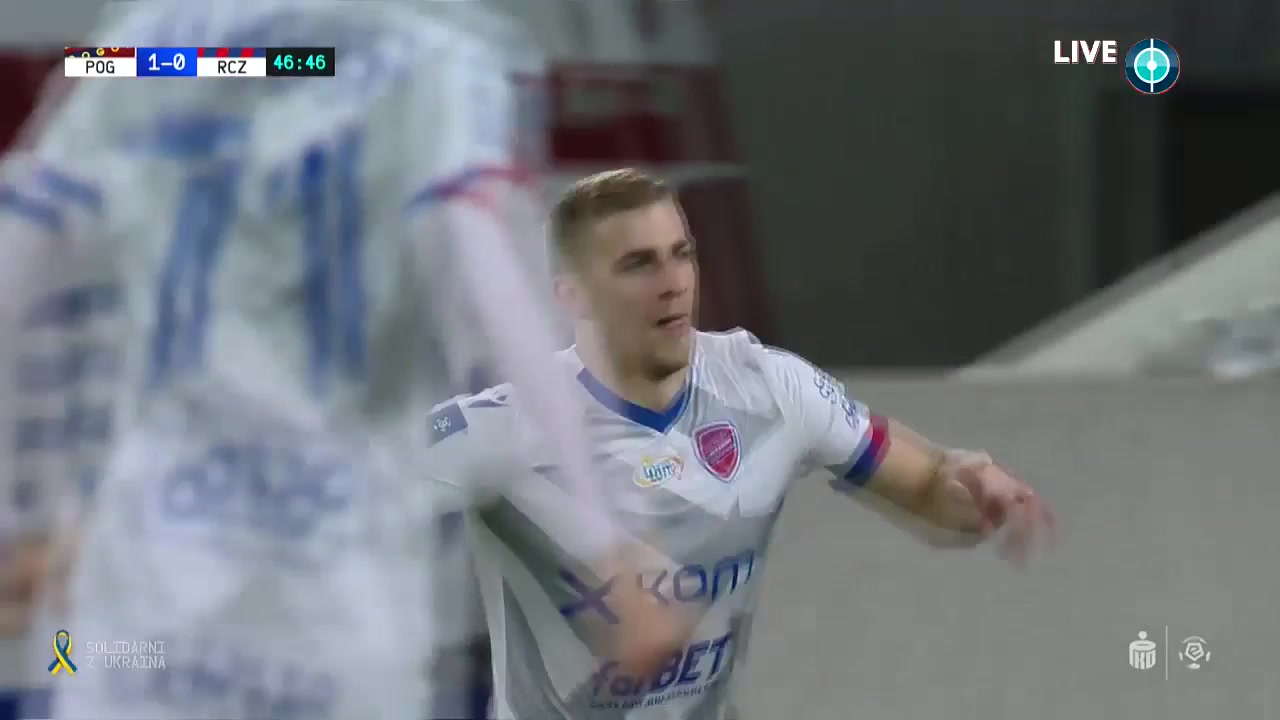 6 Pogon Szczecin Vs Rakow Czestochowa 48 skor gol Vladislavs Gutkovskis, skor 1:1