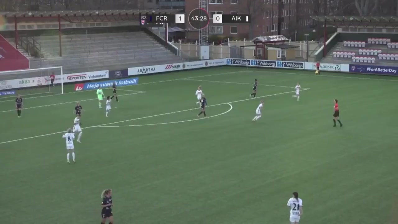 SWE WD1 FC Rosengard (w) Vs AIK Solna (w) Persson Goal in 44 min, Score 2:0