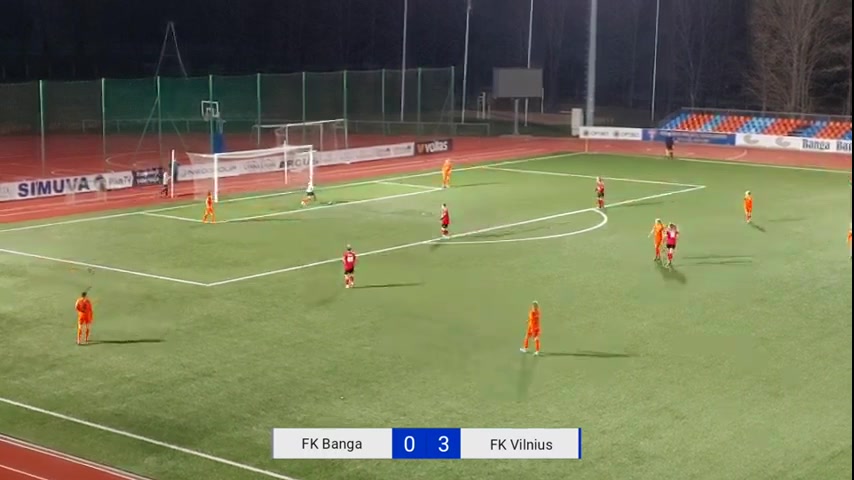 立陶女甲 邦加女足 Vs FK维尔纽斯女足 56分进球,比分0:4