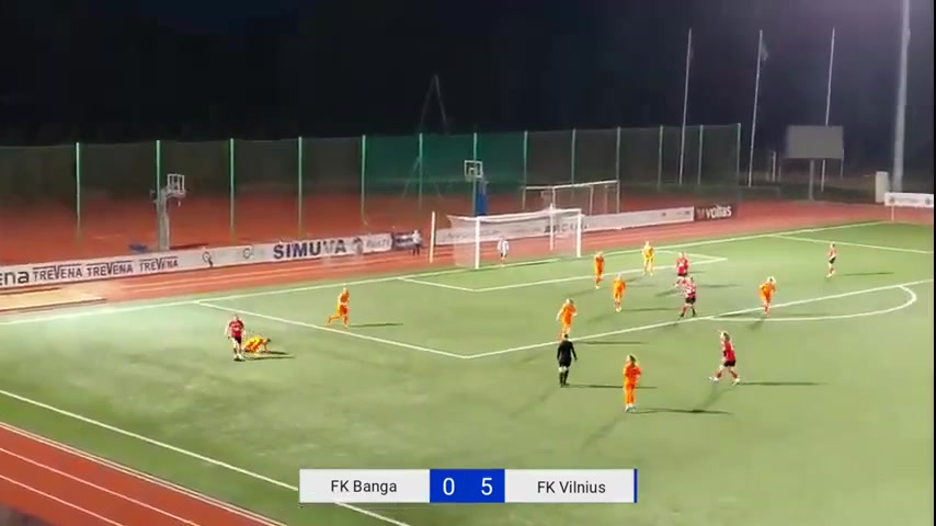 立陶女甲 邦加女足 Vs FK维尔纽斯女足 81分进球,比分0:6